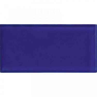 COLOR PALETTE COBALT BLUE GLOSS 3x6 glass Mosaic Tile.