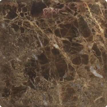 4 x 4 Tumbled Emperador Dark Marble Tile.