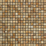 5/8 x 5/8 Polished Scabos Travertine Mosaic Tile.