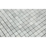 5/8 x 5/8 Honed Bianco Mare Marble Mosaic Tile.