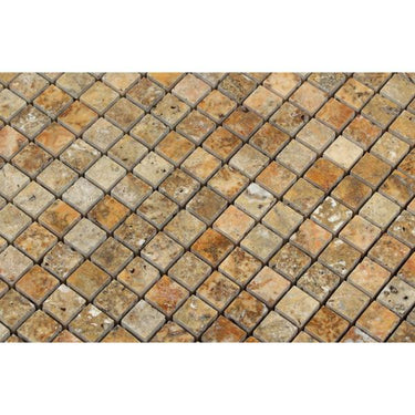 5/8 x 5/8 Polished Scabos Travertine Mosaic Tile.