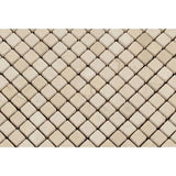 5/8 x 5/8 Tumbled Crema Marfil Marble Mosaic Tile.