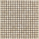 5/8 x 5/8 Tumbled Crema Marfil Marble Mosaic Tile.