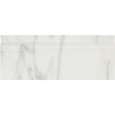 4 3/4 x 12 Polished Calacatta Gold Marble Baseboard Trim - MosaicBros.com