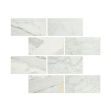 6 x 12 Honed Calacatta Gold Marble Tile.