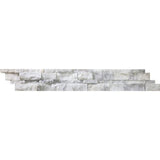6 x 24 Split-faced Bianco Mare Marble Ledger Panel.