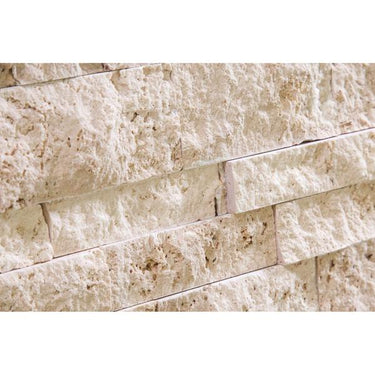 6 x 24 Split-faced Ivory Travertine Ledger Panel.