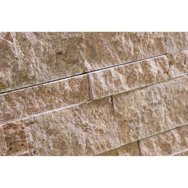 6 x 24 Split-faced Noce Travertine Ledger Panel.