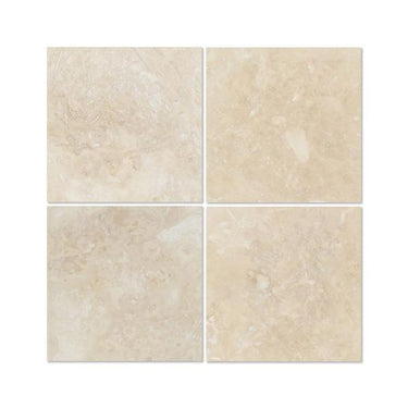 6 x 6 Honed Ivory Travertine Tile.