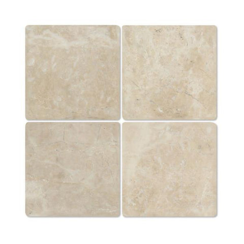 6 x 6 Tumbled Cappuccino Marble Tile.