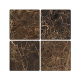 6 x 6 Tumbled Emperador Dark Marble Tile.