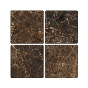 6 x 6 Tumbled Emperador Dark Marble Tile.