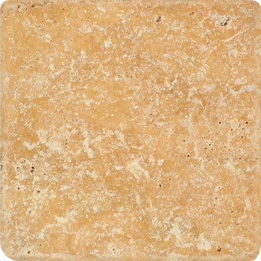 6 x 6 Tumbled Gold Travertine Travertine Tile.