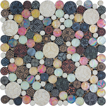 NETHERLANDS DISTRICT DARK glass, resin Mosaic Tile.