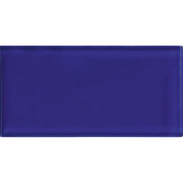 COLOR PALETTE COBALT BLUE MATTE 3x6 glass Mosaic Tile.