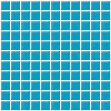 COLOR PALETTE TURQUOISE CLOUD GLOSS 11.8x11.8 glass Mosaic Tile.
