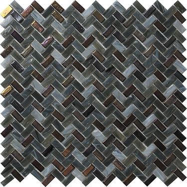 GLAMOUR ESPIGA DARK Glass Mosaic Tile.
