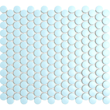 Calypso Blue Penny Round Mosaic Tiles - MosaicBros.com
