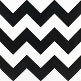 Black and white porcelain tile from Roca's Casablanca Trails 8x8 collection, featuring a geometric pattern for modern interior design.