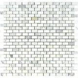 1X2 Honed Calacatta Gold Marble Brick Mosaic Tile - MosaicBros.com