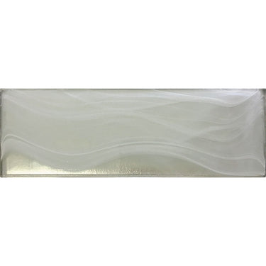 CLOUD 9 SILVER WHITE 3x9 glass Mosaic Tile.