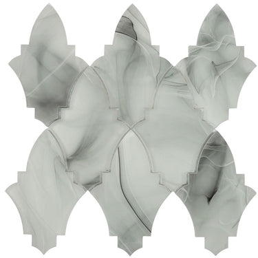 CLOUD 9 GRAY STRATUS glass Mosaic Tile.