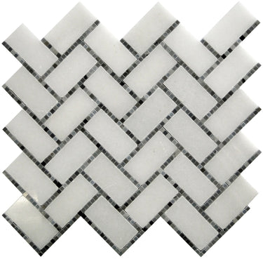 DC METRO GEORGETOWN GRAY Thassos White/ Bardiglio Nuvolato Mosaic Tile.