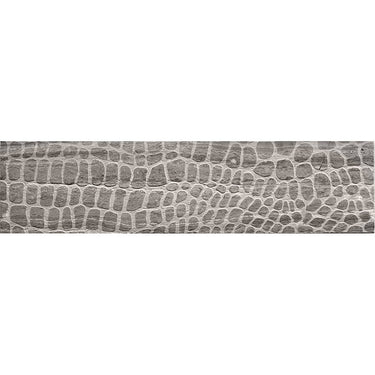 ARTISTIC ETCHED ALLIGATOR WOODEN GRAY Wooden Gray Mosaic Tile.