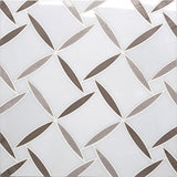 WATERJET FIORE 11 Paper White Marble/ Eastern Grey/ Athens Grey Mosaic Tile.