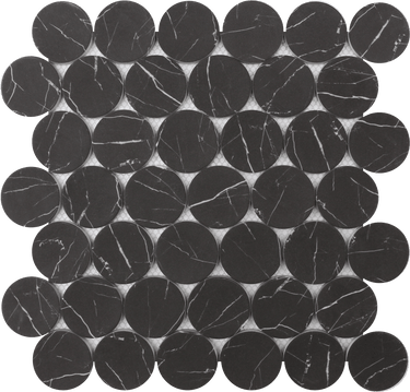 ROCKART THASSOS & NERO MARQUINA DOT 11X12 MOSAIC.