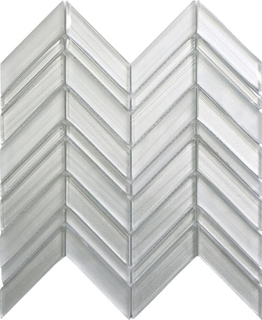 ICELAND NORDIC CHEVRON Glass Mosaic Tile.