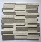 Haisa Light Marble 3D Mosaic Panel POLISHED.