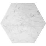 MARBELLA CARRARA 10X10 HEX HONED Bianco Carrara Mosaic Tile.
