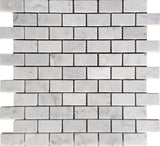 MARBELLA Carrara 1x2" honed Bianco Carrara Mosaic Tile.