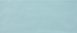 Roca Maiolica Matte Aqua 4x10 wall tiles showing a close-up of blue matte ceramic surface with subtle texture.