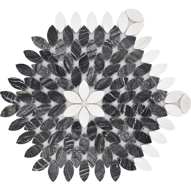 MICRONESIA KIRIBATI Wood Black, Dolomite Mosaic Tile.