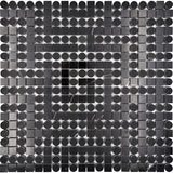 MICRONESIA TAKATIK Eastern Black Polished, Eastern Black honed Mosaic Tile.