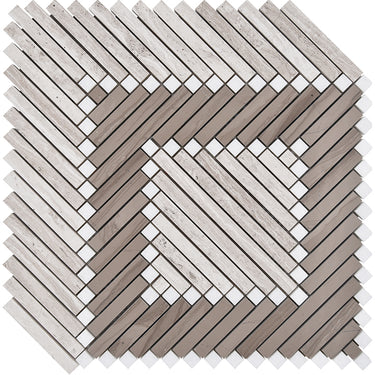 MICRONESIA CHUUK Wooden Grey, Athens Grey, Thassos Mosaic Tile.
