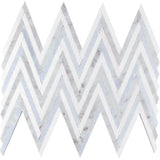 MYKONOS ARCADIA Thassos/Bianco Carrara/Blue Celeste Mosaic Tile.