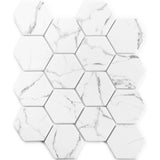 NANTUCKET HUMMOCK HEX Recycled Glass Mosaic Tile.