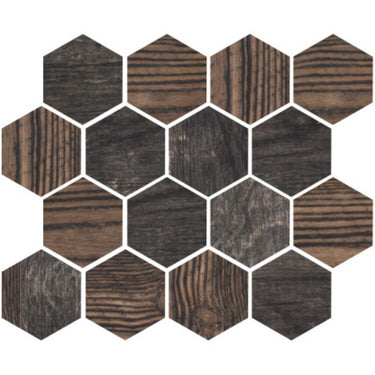 OREGON FUME HEX Porcelain Mosaic Tile.