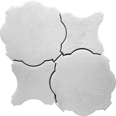 PANTHEON FLOREALE WHITE stone Mosaic Tile.