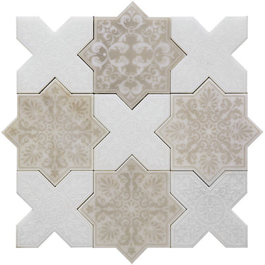 PANTHEON ANTICO-WHITE stone Mosaic Tile.