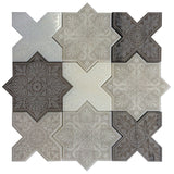 PANTHEON WHITE-GREY-ANTICO stone Mosaic Tile.