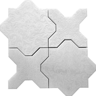 PANTHEON NUOVO WHITE stone Mosaic Tile.