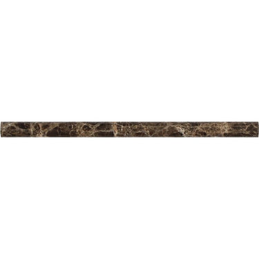 3/4 x 12 Polished Emperador Dark Marble Bullnose Liner.