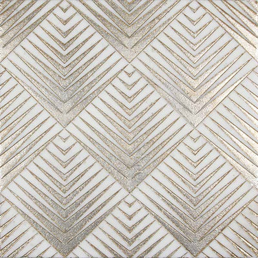 ARTISTIC RITZ GOLD ASHEN WHITE MARBLE Mosaic Tile.