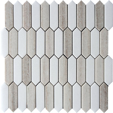 SAHARA TRIPOLI CRYSTAL SAND/Thassos white Mosaic Tile.