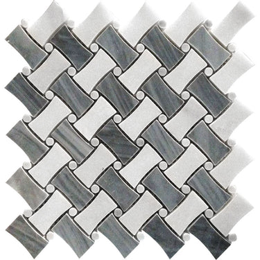 SEATTLE LESCHI Bardiglio Nuvolato/Eastern White Mosaic Tile.
