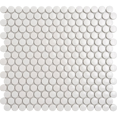 Sirius White Penny Round Mosaic Tiles - MosaicBros.com